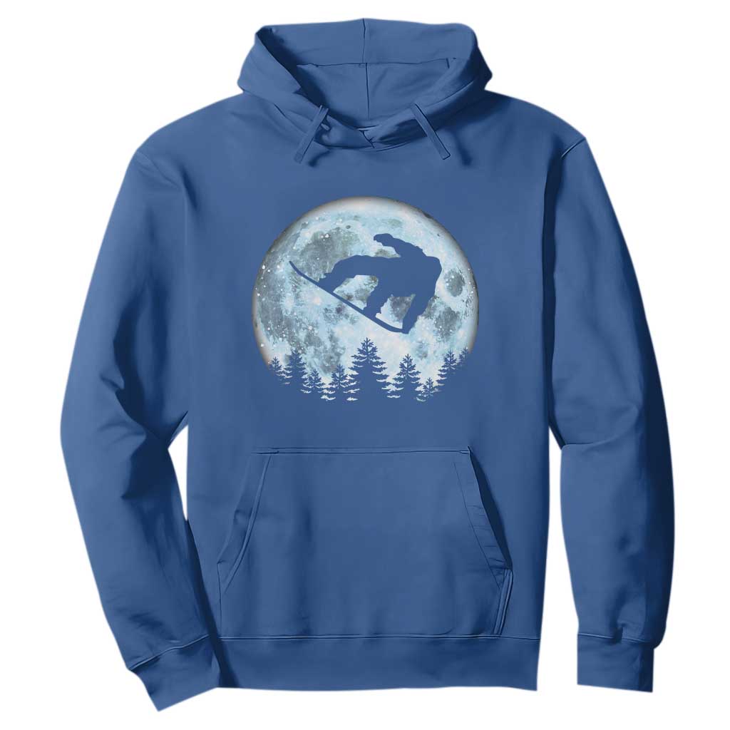Snowboard Moon Snowboarding Winter Sports Hoodie TS11 Royal Blue Print Your Wear