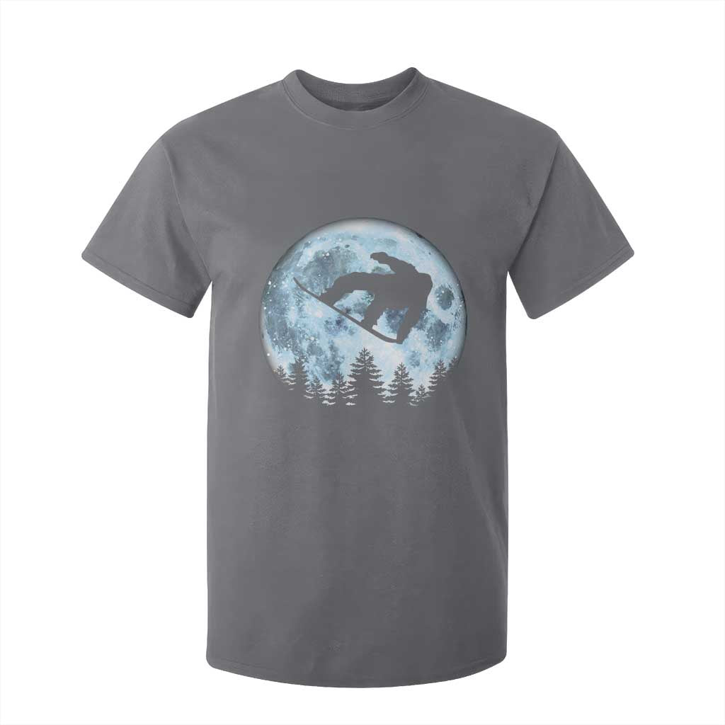 Snowboard Moon Snowboarding Winter Sports T Shirt For Kid TS11 Charcoal Print Your Wear