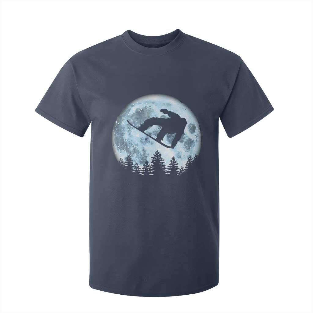 Snowboard Moon Snowboarding Winter Sports T Shirt For Kid TS11 Navy Print Your Wear