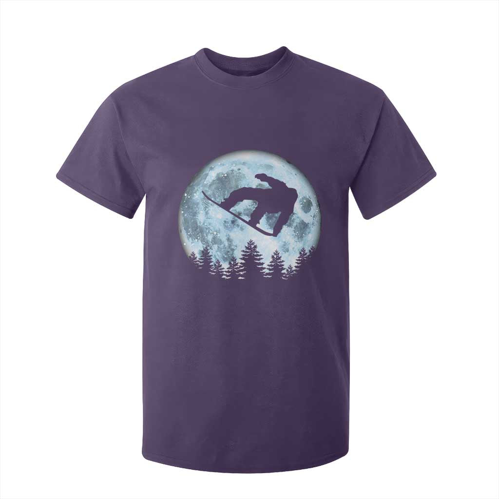 Snowboard Moon Snowboarding Winter Sports T Shirt For Kid TS11 Purple Print Your Wear