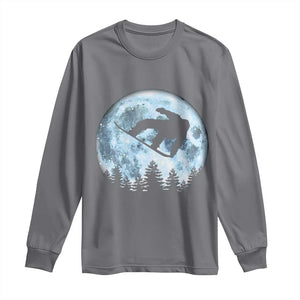 Snowboard Moon Snowboarding Winter Sports Long Sleeve Shirt TS11 Charcoal Print Your Wear