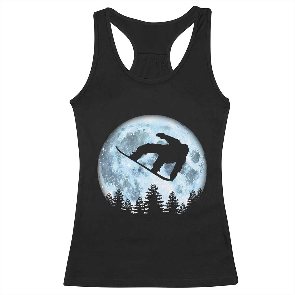 Snowboard Moon Snowboarding Winter Sports Racerback Tank Top TS11 Black Print Your Wear