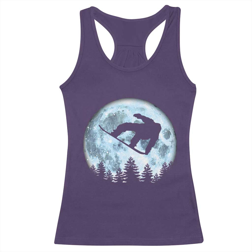 Snowboard Moon Snowboarding Winter Sports Racerback Tank Top TS11 Purple Print Your Wear