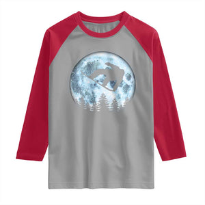 Snowboard Moon Snowboarding Winter Sports Raglan Shirt TS11 Sport Gray Red Print Your Wear