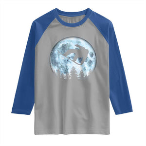 Snowboard Moon Snowboarding Winter Sports Raglan Shirt TS11 Sport Gray Royal Print Your Wear