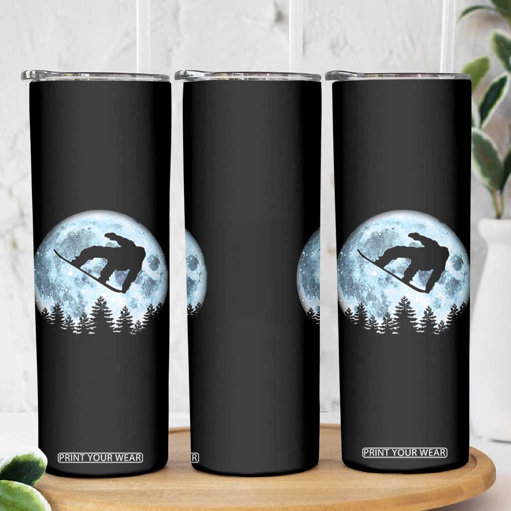 Snowboard Moon Snowboarding Winter Sports Skinny Tumbler TS11 Print Your Wear