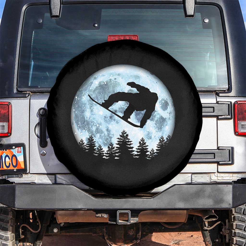 Snowboard Moon Snowboarding Winter Sports Spare Tire Cover TS11 No hole Black Print Your Wear
