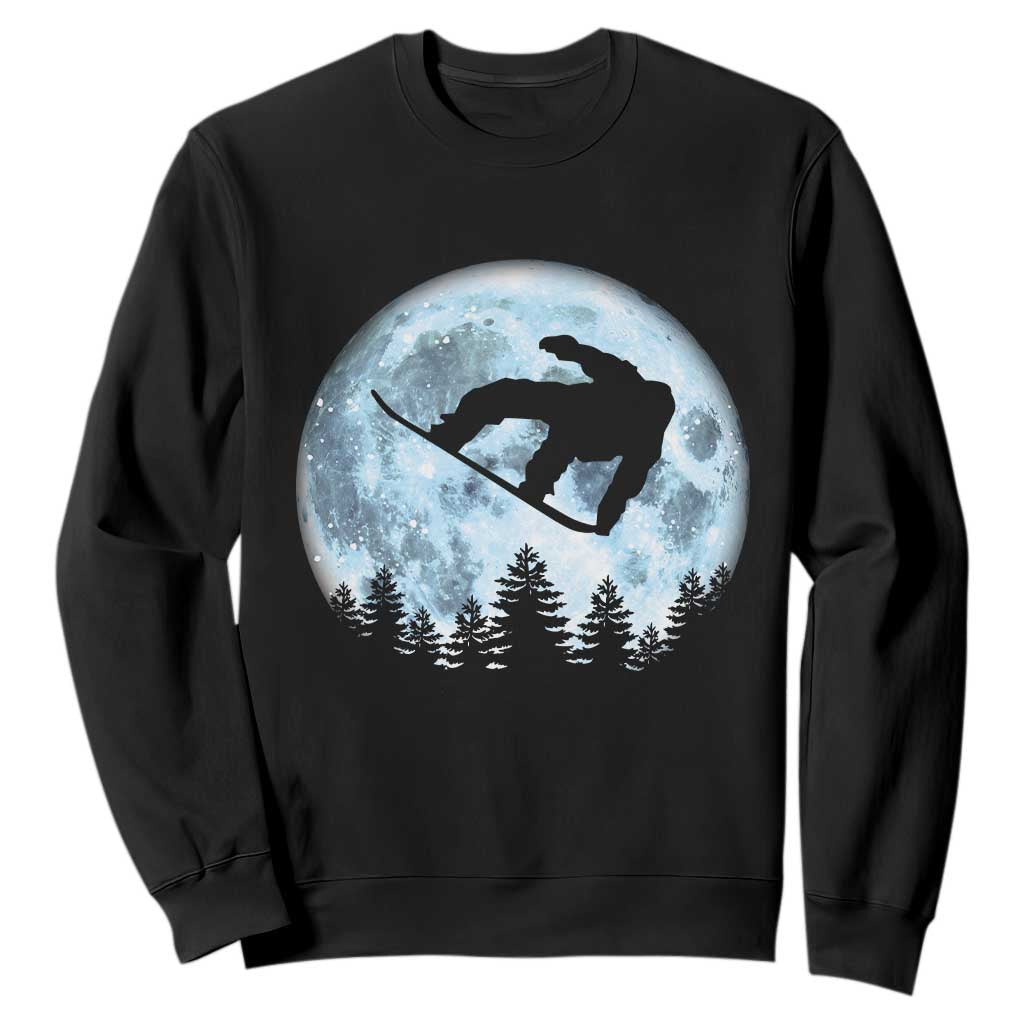 Snowboard Moon Snowboarding Winter Sports Sweatshirt TS11 Black Print Your Wear