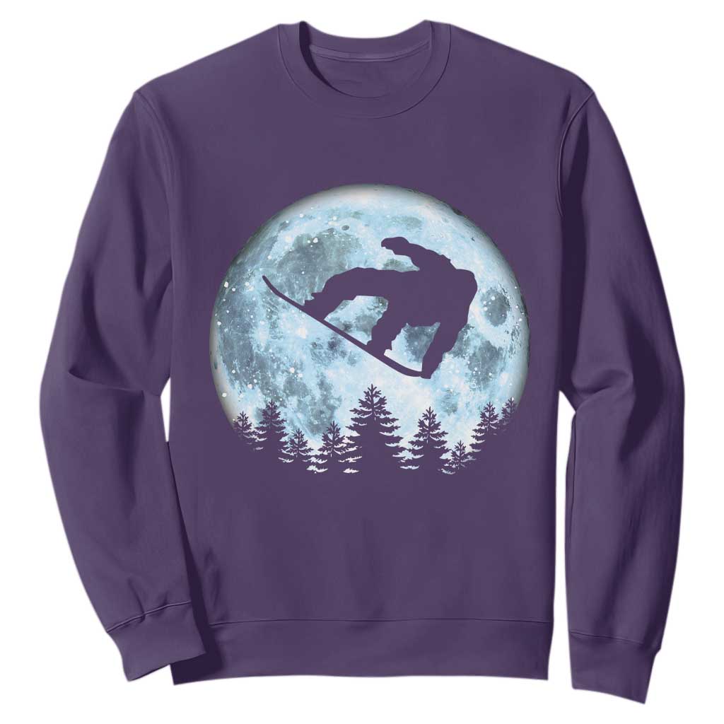 Snowboard Moon Snowboarding Winter Sports Sweatshirt TS11 Purple Print Your Wear