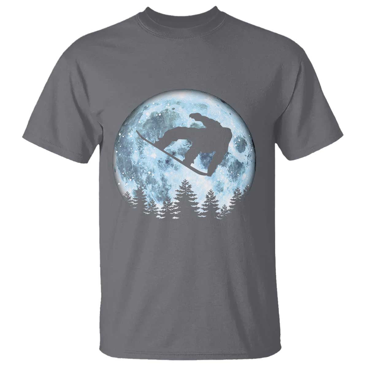Snowboard Moon Snowboarding Winter Sports T Shirt TS11 Charcoal Print Your Wear
