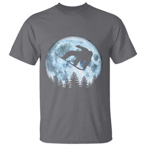Snowboard Moon Snowboarding Winter Sports T Shirt TS11 Charcoal Print Your Wear
