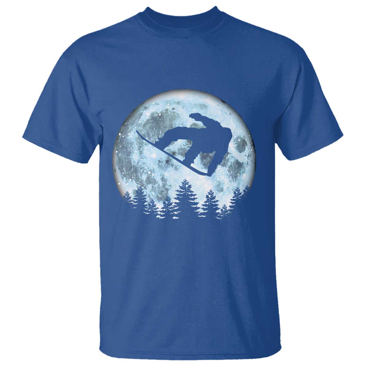 Snowboard Moon Snowboarding Winter Sports T Shirt TS11 Royal Blue Print Your Wear