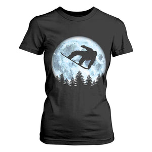 Snowboard Moon Snowboarding Winter Sports T Shirt For Women TS11 Black Print Your Wear