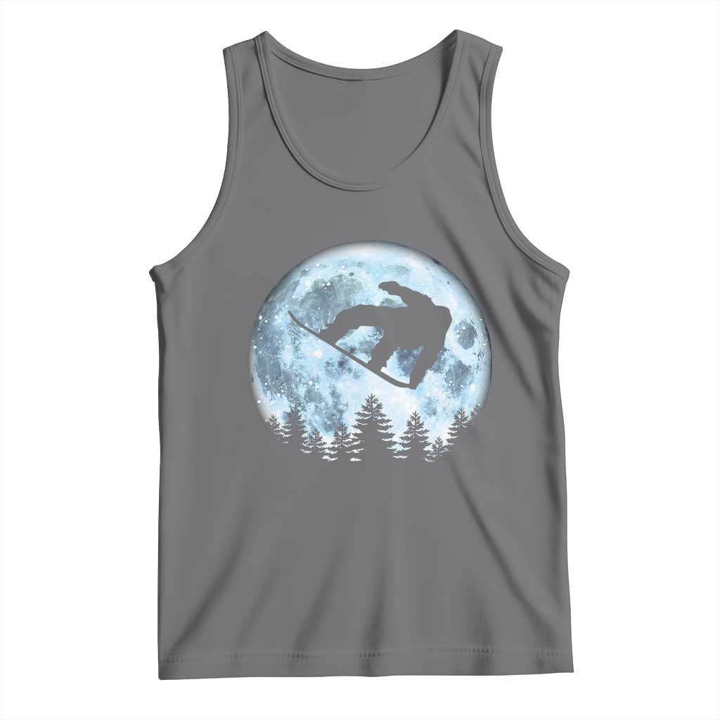 Snowboard Moon Snowboarding Winter Sports Tank Top TS11 Black Heather Print Your Wear