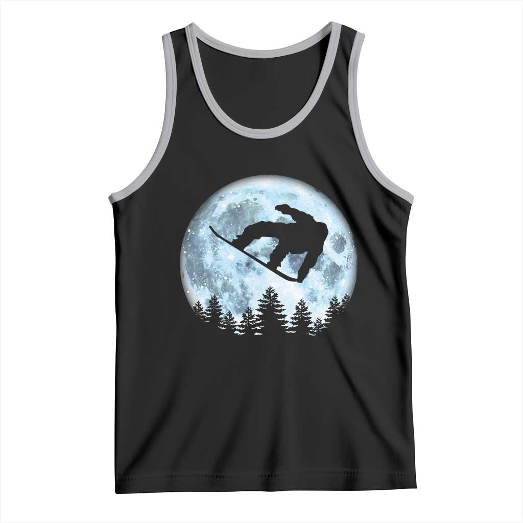 Snowboard Moon Snowboarding Winter Sports Tank Top TS11 Black Athletic Heather Print Your Wear