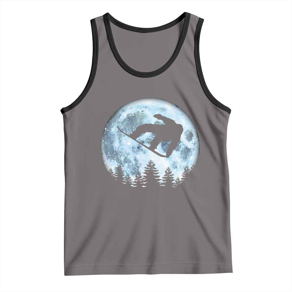 Snowboard Moon Snowboarding Winter Sports Tank Top TS11 Deep Heather Black Print Your Wear