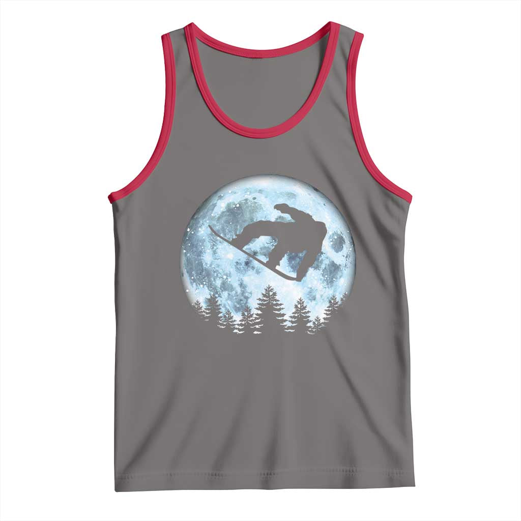 Snowboard Moon Snowboarding Winter Sports Tank Top TS11 Deep Heather Red Print Your Wear