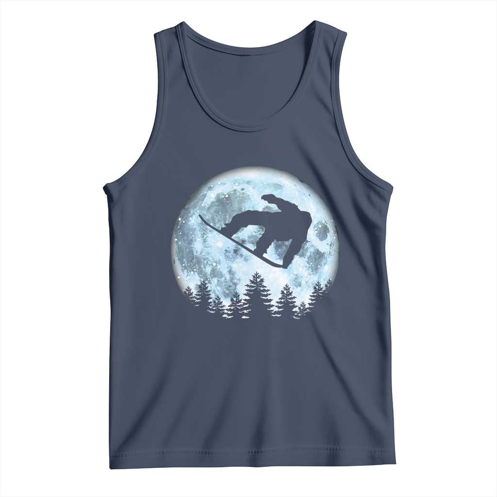 Snowboard Moon Snowboarding Winter Sports Tank Top TS11 Navy Print Your Wear