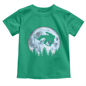 Snowboard Moon Snowboarding Winter Sports Toddler T Shirt TS11 Irish Green Print Your Wear