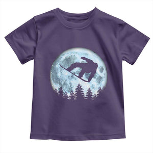 Snowboard Moon Snowboarding Winter Sports Toddler T Shirt TS11 Purple Print Your Wear