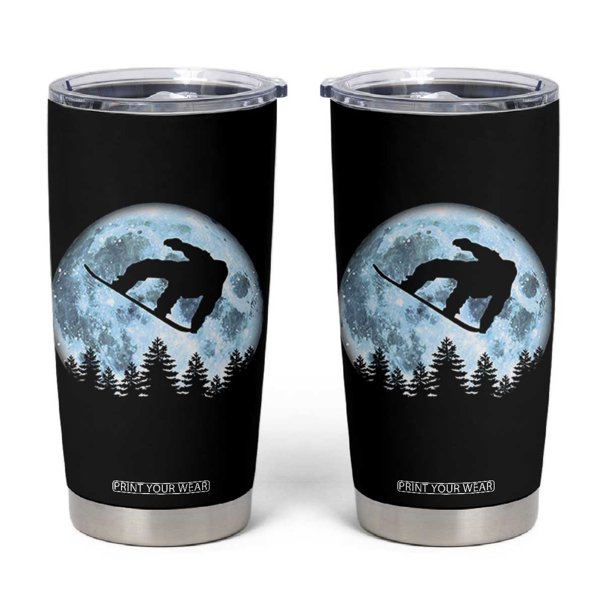 Snowboard Moon Snowboarding Winter Sports Tumbler Cup TS11 Black Print Your Wear