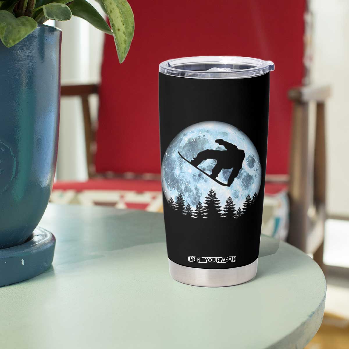 Snowboard Moon Snowboarding Winter Sports Tumbler Cup TS11 Print Your Wear