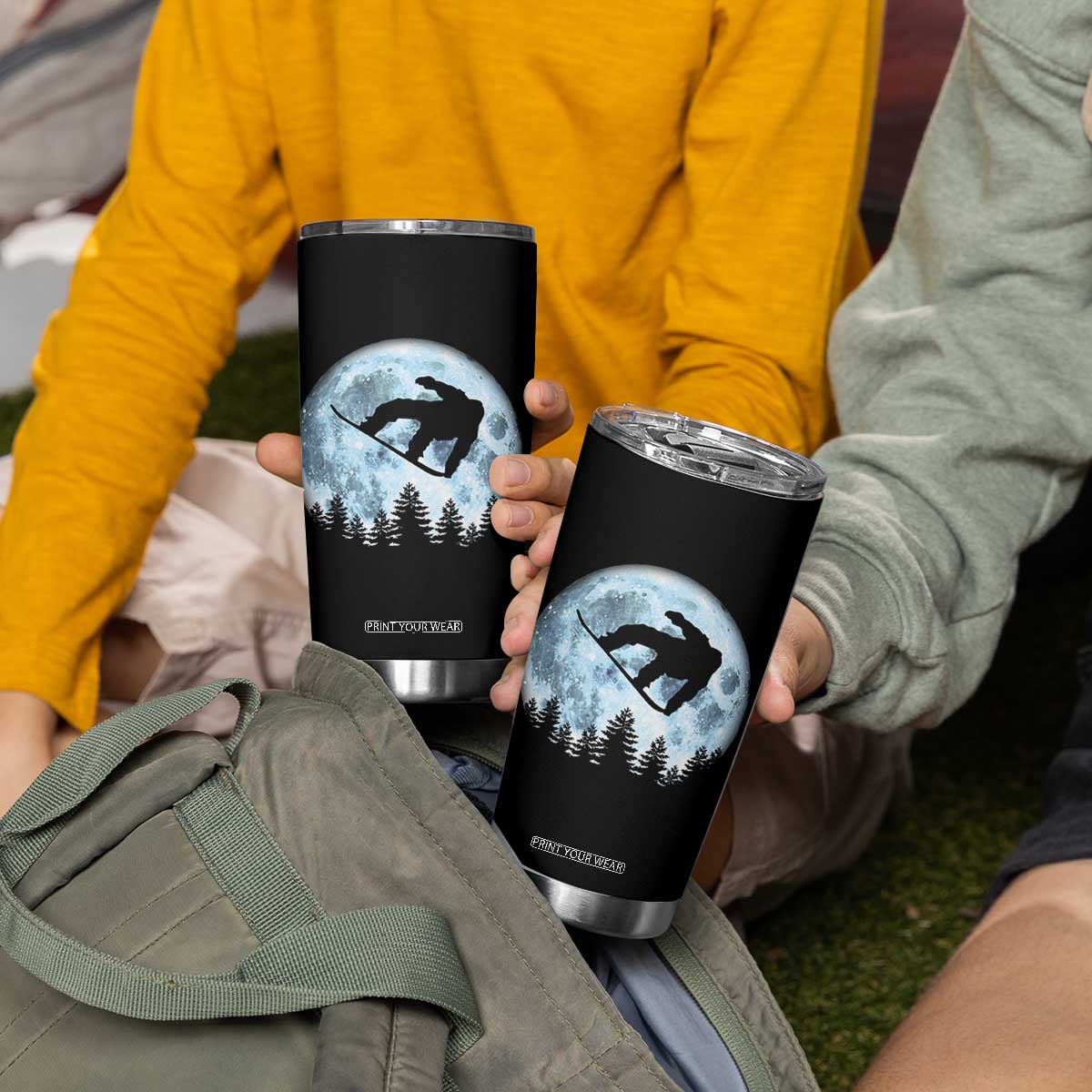 Snowboard Moon Snowboarding Winter Sports Tumbler Cup TS11 Print Your Wear