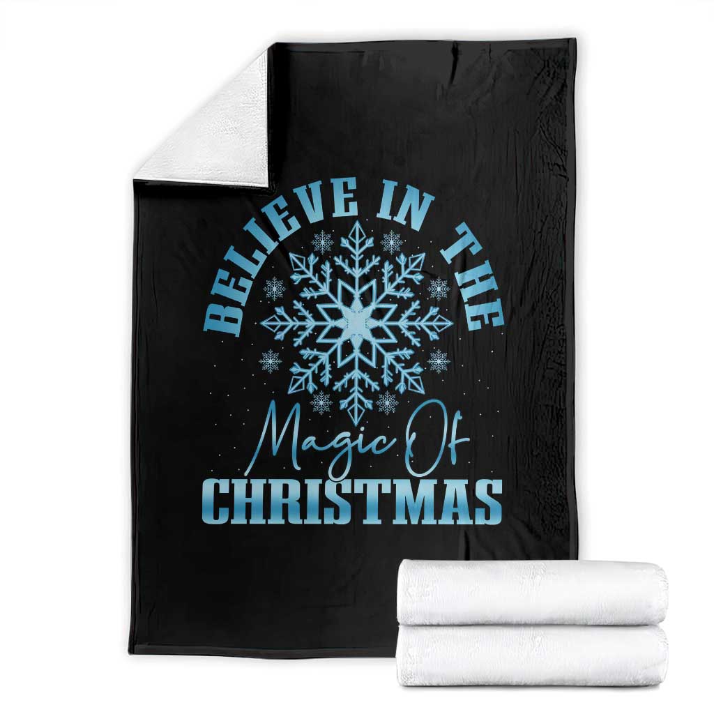 Believe In The Magic Of Christmas Throw Blanket Xmas Snowflake TS11 Black Print Your Wear