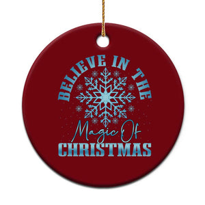 Believe In The Magic Of Christmas Ceramic Ornament Xmas Snowflake TS11 1pc Red Print Your Wear