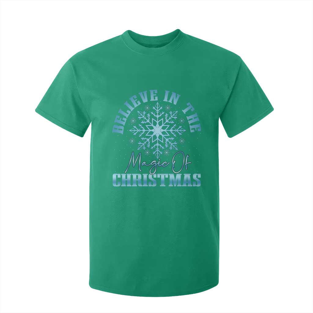 Believe In The Magic Of Christmas T Shirt For Kid Xmas Snowflake TS11 Irish Green Print Your Wear