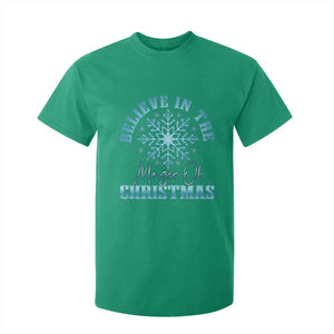 Believe In The Magic Of Christmas T Shirt For Kid Xmas Snowflake TS11 Irish Green Print Your Wear