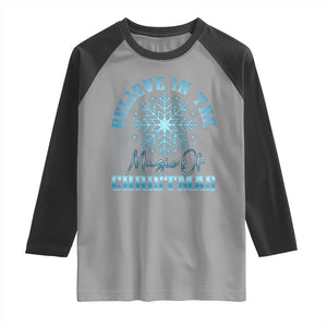 Believe In The Magic Of Christmas Raglan Shirt Xmas Snowflake TS11 Sport Gray Black Print Your Wear