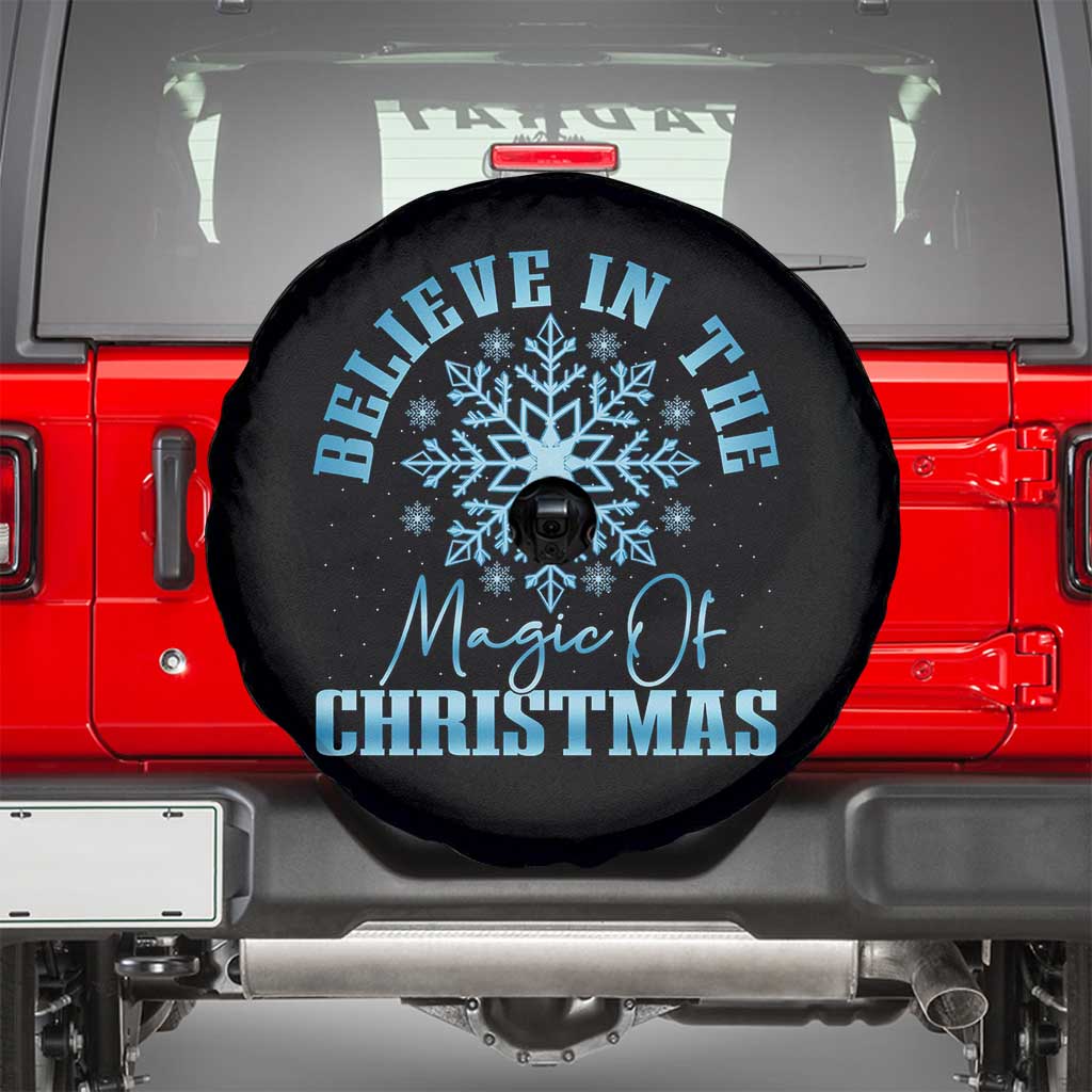 Believe In The Magic Of Christmas Spare Tire Cover Xmas Snowflake TS11 Black Print Your Wear