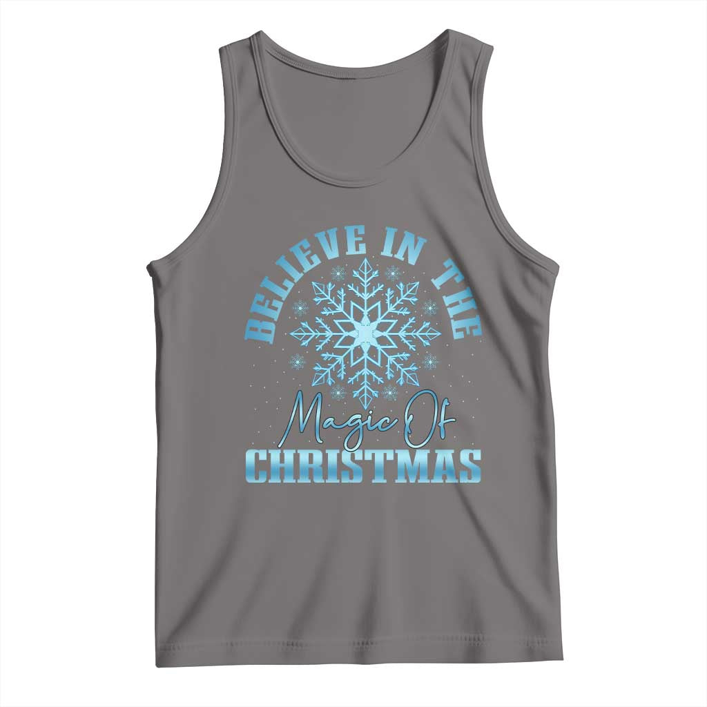 Believe In The Magic Of Christmas Tank Top Xmas Snowflake TS11 Deep Heather Print Your Wear