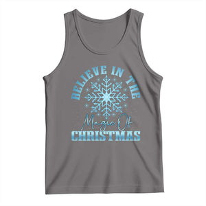 Believe In The Magic Of Christmas Tank Top Xmas Snowflake TS11 Deep Heather Print Your Wear