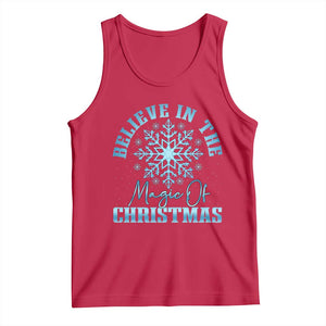 Believe In The Magic Of Christmas Tank Top Xmas Snowflake TS11 Red Print Your Wear