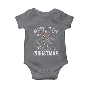 Funny Believe In The Magic Of Christmas Baby Onesie Xmas Skeleton TS11 Charcoal Print Your Wear