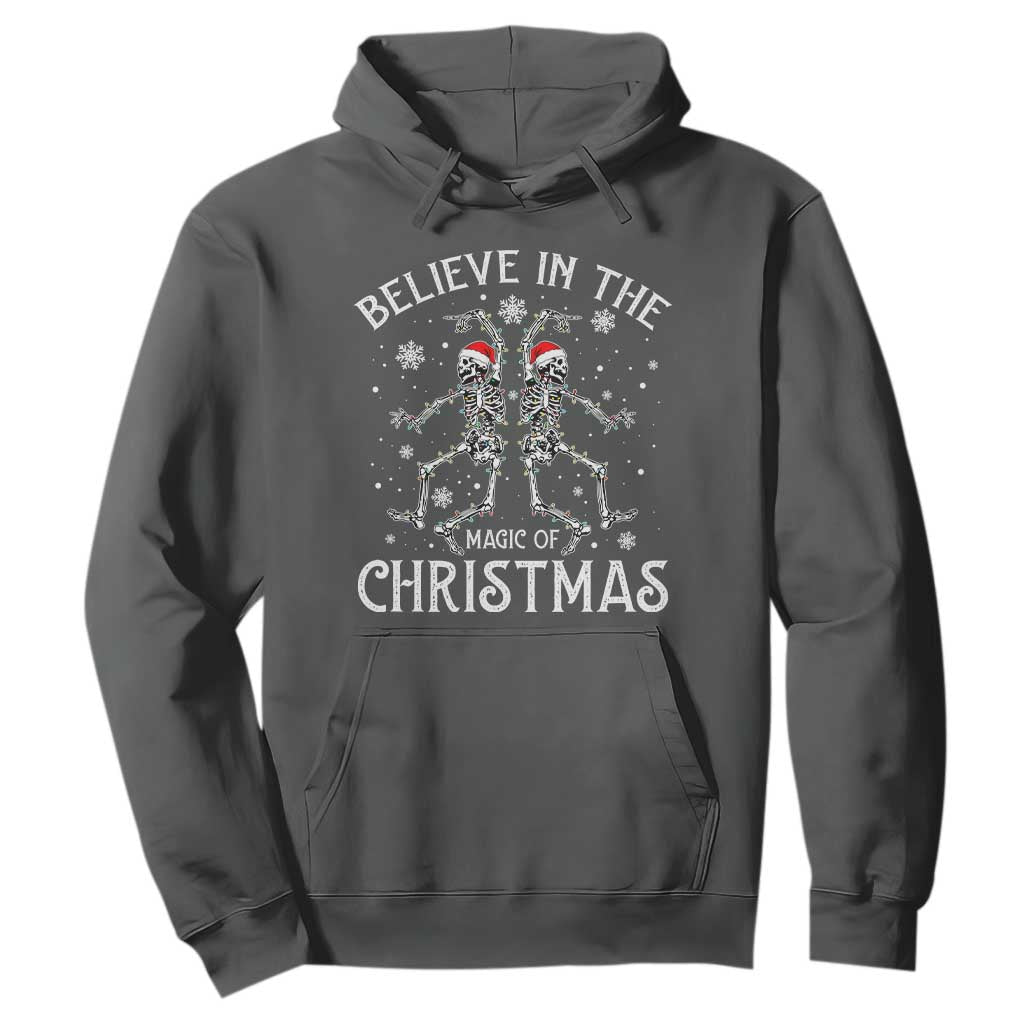 Funny Believe In The Magic Of Christmas Hoodie Xmas Skeleton TS11 Dark Heather Print Your Wear