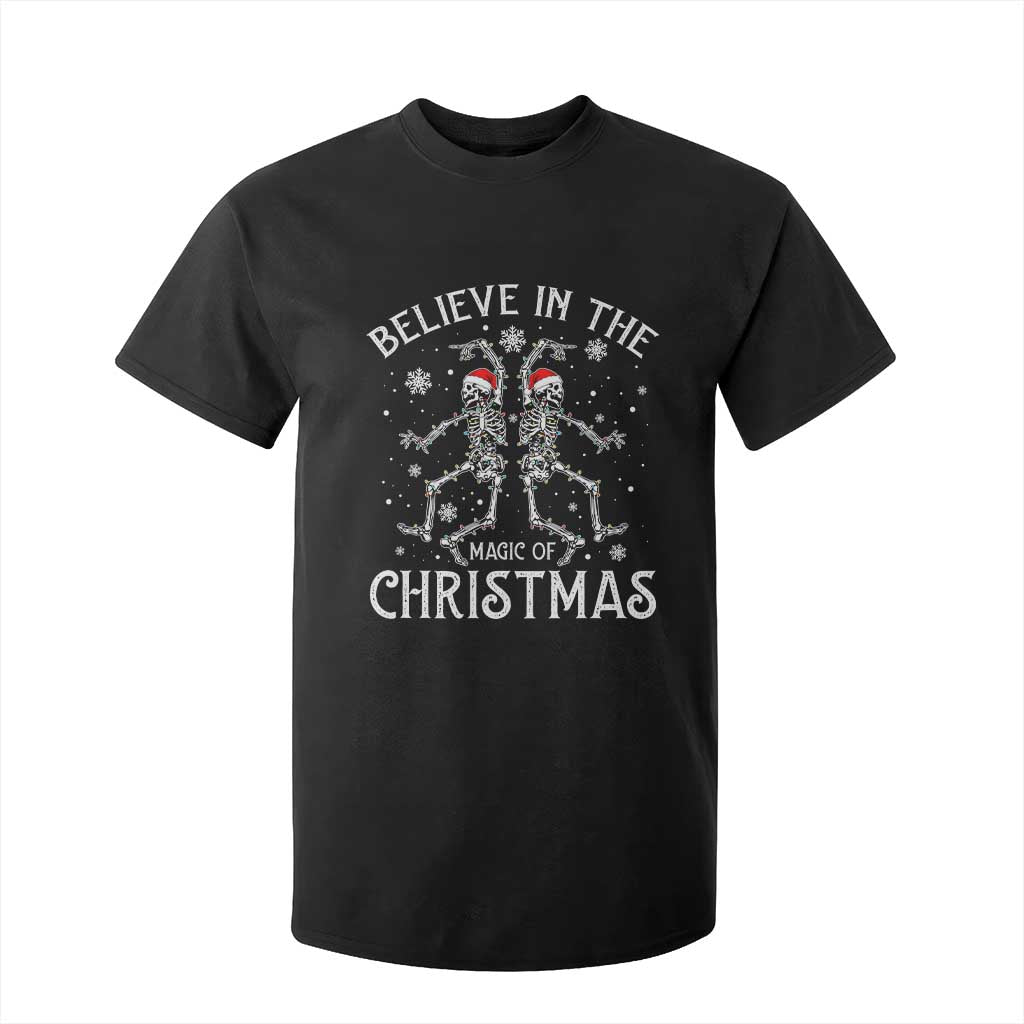 Funny Believe In The Magic Of Christmas T Shirt For Kid Xmas Skeleton TS11 Black Print Your Wear