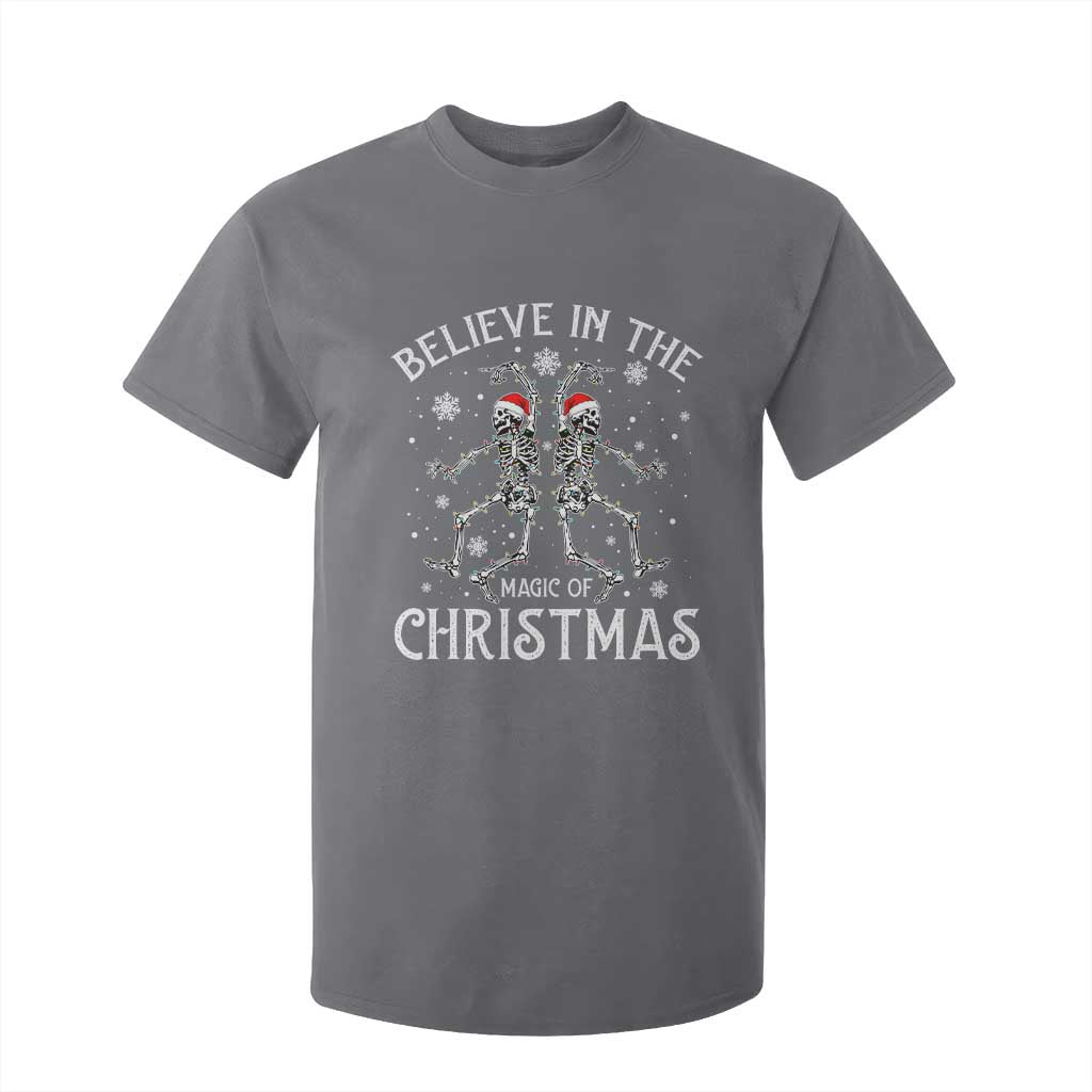 Funny Believe In The Magic Of Christmas T Shirt For Kid Xmas Skeleton TS11 Charcoal Print Your Wear