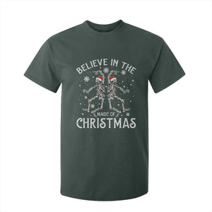 Funny Believe In The Magic Of Christmas T Shirt For Kid Xmas Skeleton TS11 Dark Forest Green Print Your Wear