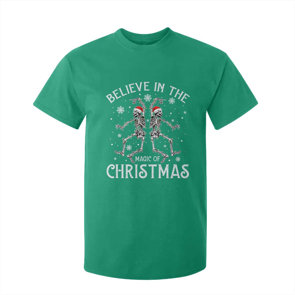 Funny Believe In The Magic Of Christmas T Shirt For Kid Xmas Skeleton TS11 Irish Green Print Your Wear