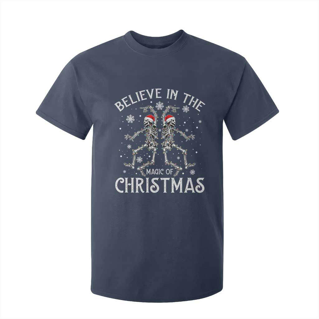 Funny Believe In The Magic Of Christmas T Shirt For Kid Xmas Skeleton TS11 Navy Print Your Wear