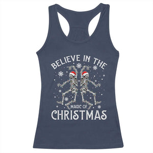 Funny Believe In The Magic Of Christmas Racerback Tank Top Xmas Skeleton TS11 Navy Print Your Wear