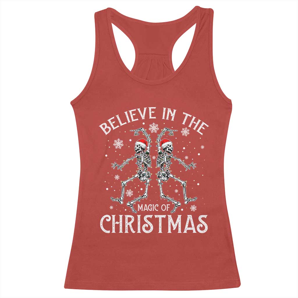 Funny Believe In The Magic Of Christmas Racerback Tank Top Xmas Skeleton TS11 Red Print Your Wear