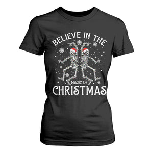 Funny Believe In The Magic Of Christmas T Shirt For Women Xmas Skeleton TS11 Black Print Your Wear