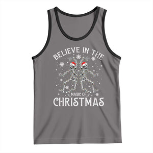 Funny Believe In The Magic Of Christmas Tank Top Xmas Skeleton TS11 Deep Heather Black Print Your Wear