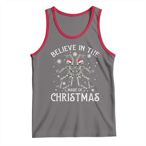Funny Believe In The Magic Of Christmas Tank Top Xmas Skeleton TS11 Deep Heather Red Print Your Wear