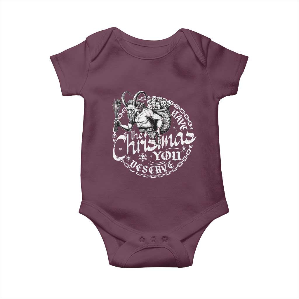 Nordic Christmas Krampus Baby Onesie Have The Christmas You Deserve Horror Xmas TS11 Maroon Print Your Wear