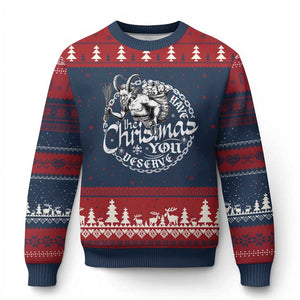 Nordic Xmas Krampus Ugly Christmas Sweater Have The Xmas You Deserve Horror Xmas TS11 Navy Red Print Your Wear